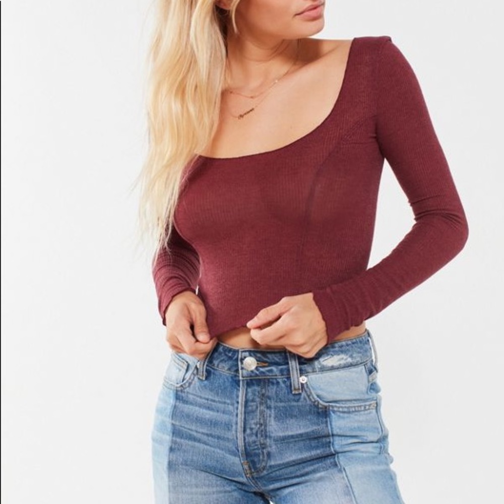 Urban Outfitters Ribbed Long Sleeve Top
